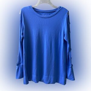 Lilly Pulitzer Luxletic Fresh Squeezed Costal Blue Ladder Long Sleeve Top Size S